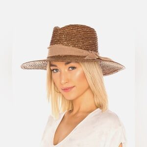 ALE by Alessandra Sun Hat Solange Bronze UPF 50+ Milan Straw Adjustable Packable